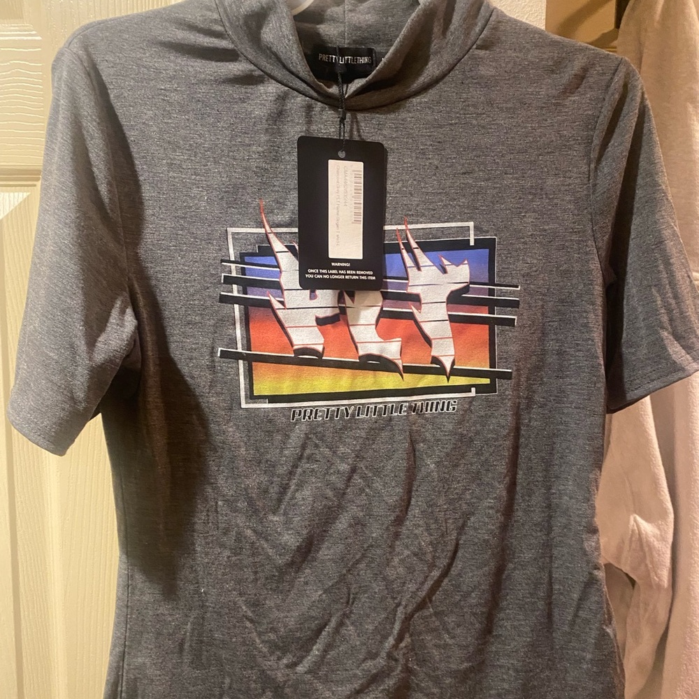 NWT PLT flame slogan T-Shirt